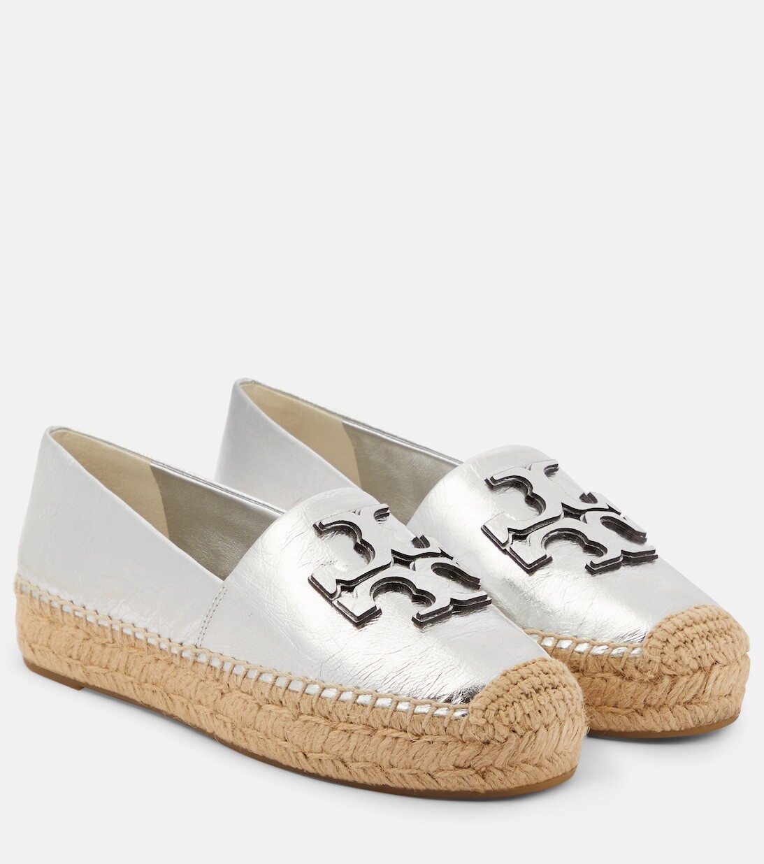 

Эспадрильи Ines из металлизированной кожи Tory Burch, серебряный