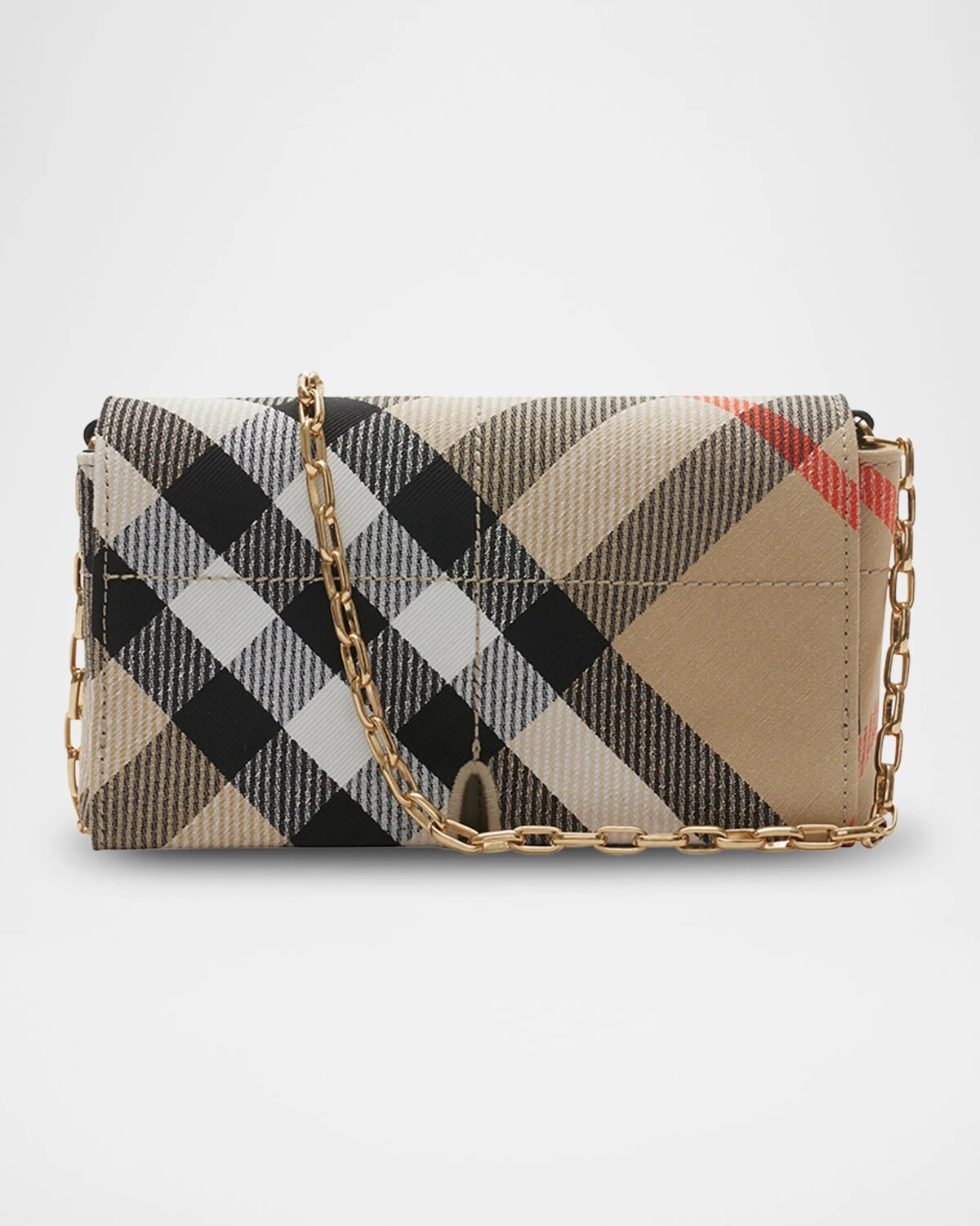 

Жаккардовая сумка через плечо Snip Mini в клетку Burberry, цвет Sand