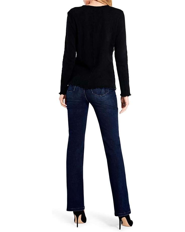 

Футболка NIC+ZOE Petite Lace Knit Tee, цвет Black Onyx