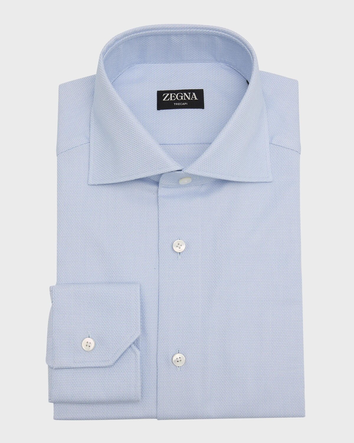

Мужская классическая рубашка из хлопка трекапи Zegna, цвет Br Blu Sld