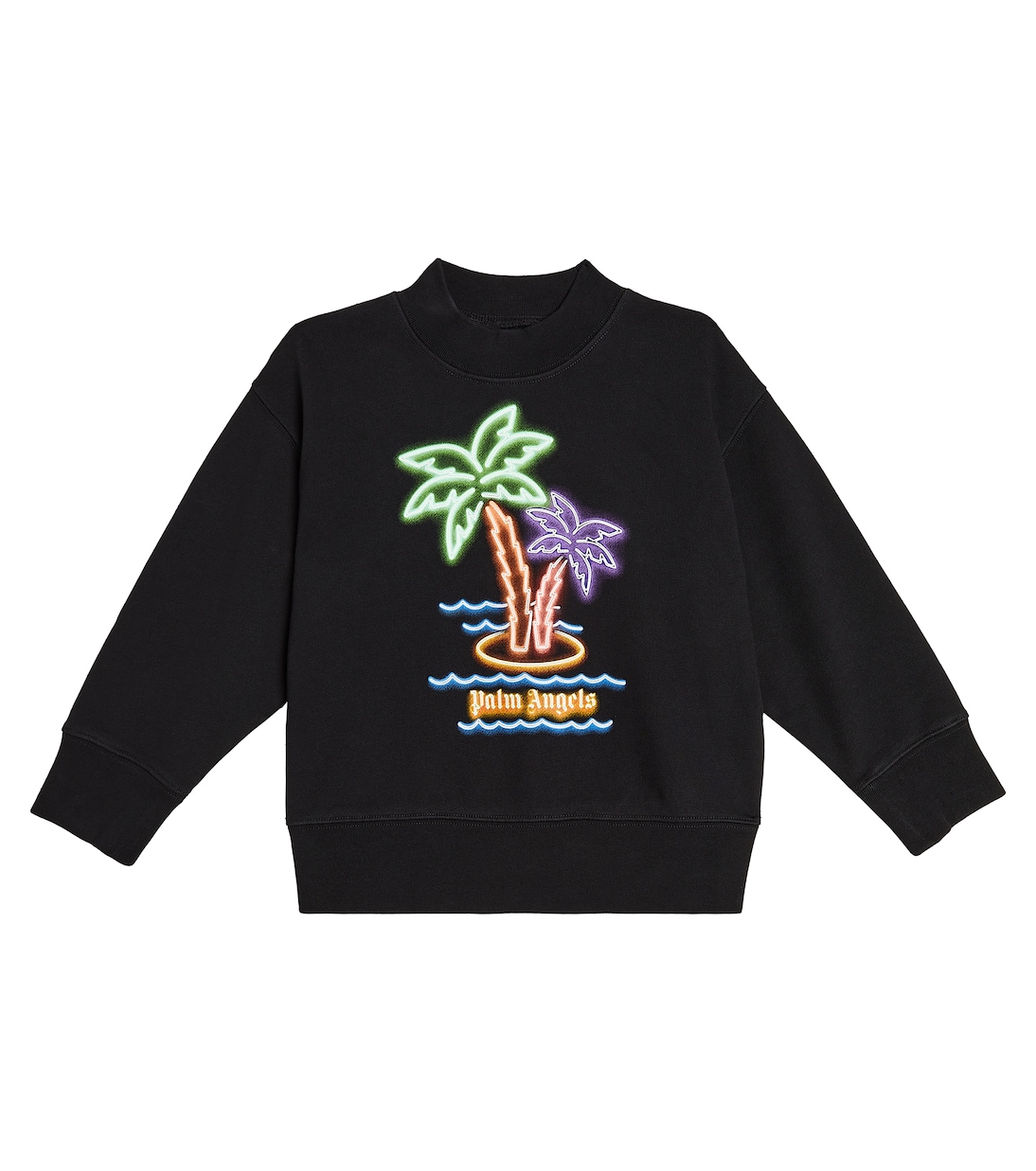 Толстовка из хлопкового джерси с принтом Palm Angels Kids, черный шорты palm angels logo swimshorts черный