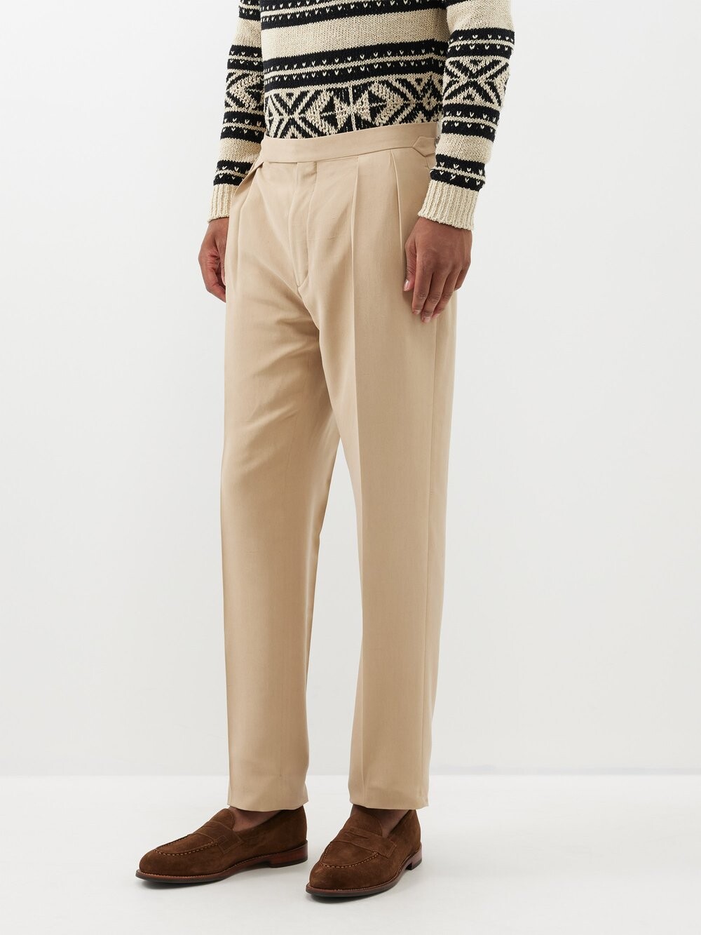 

Плиссированные брюки из смесовой шерсти Ralph Lauren, бежевый