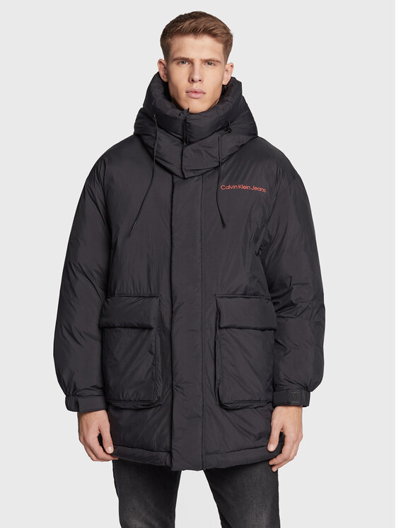 Зимняя куртка свободного кроя Calvin Klein, черный флисовая куртка свободного кроя calvin klein черный