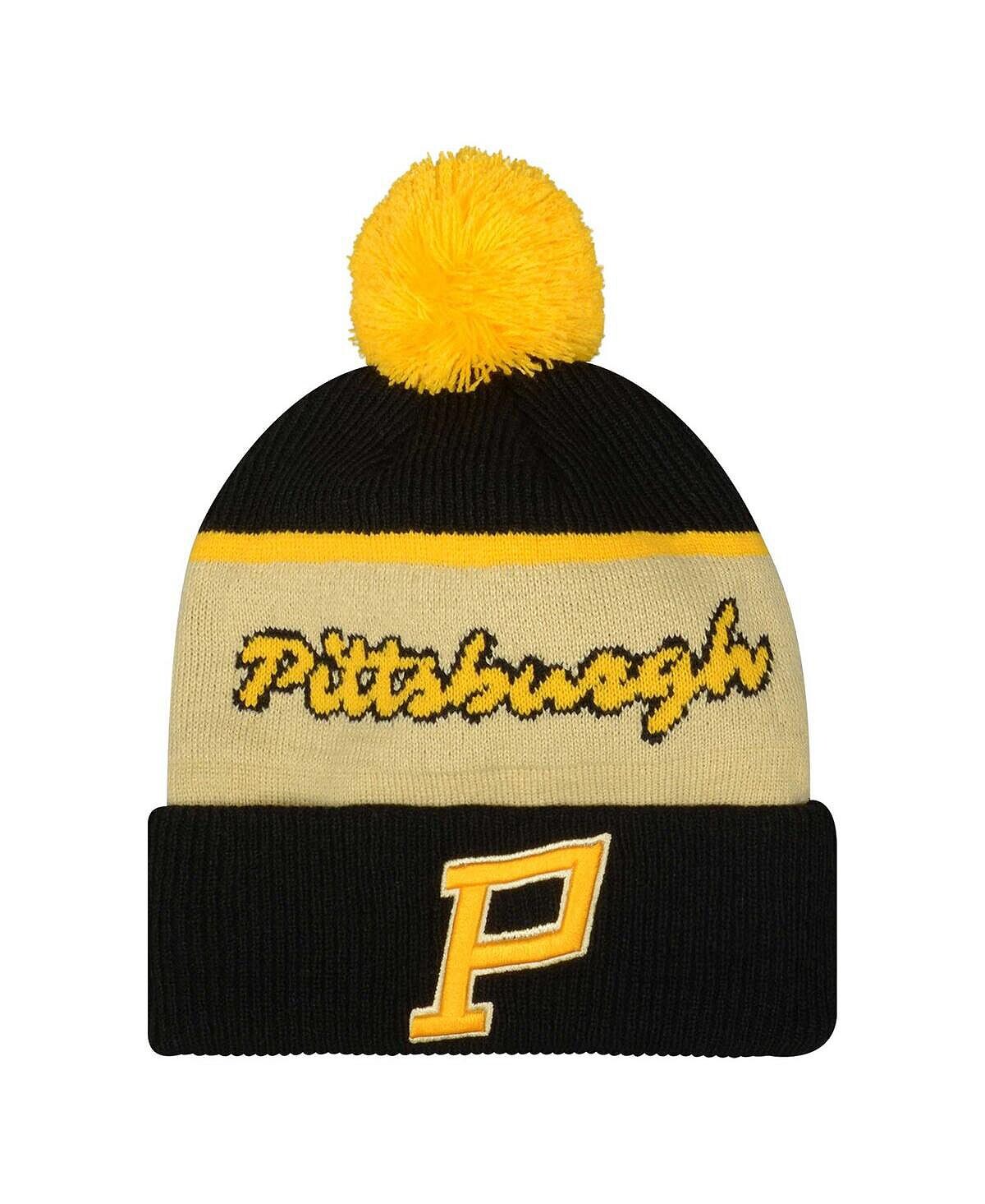 

Мужская фирменная черная вязаная шапка Pittsburgh Penguins 2023 зимняя классическая с манжетами и помпоном Fanatics