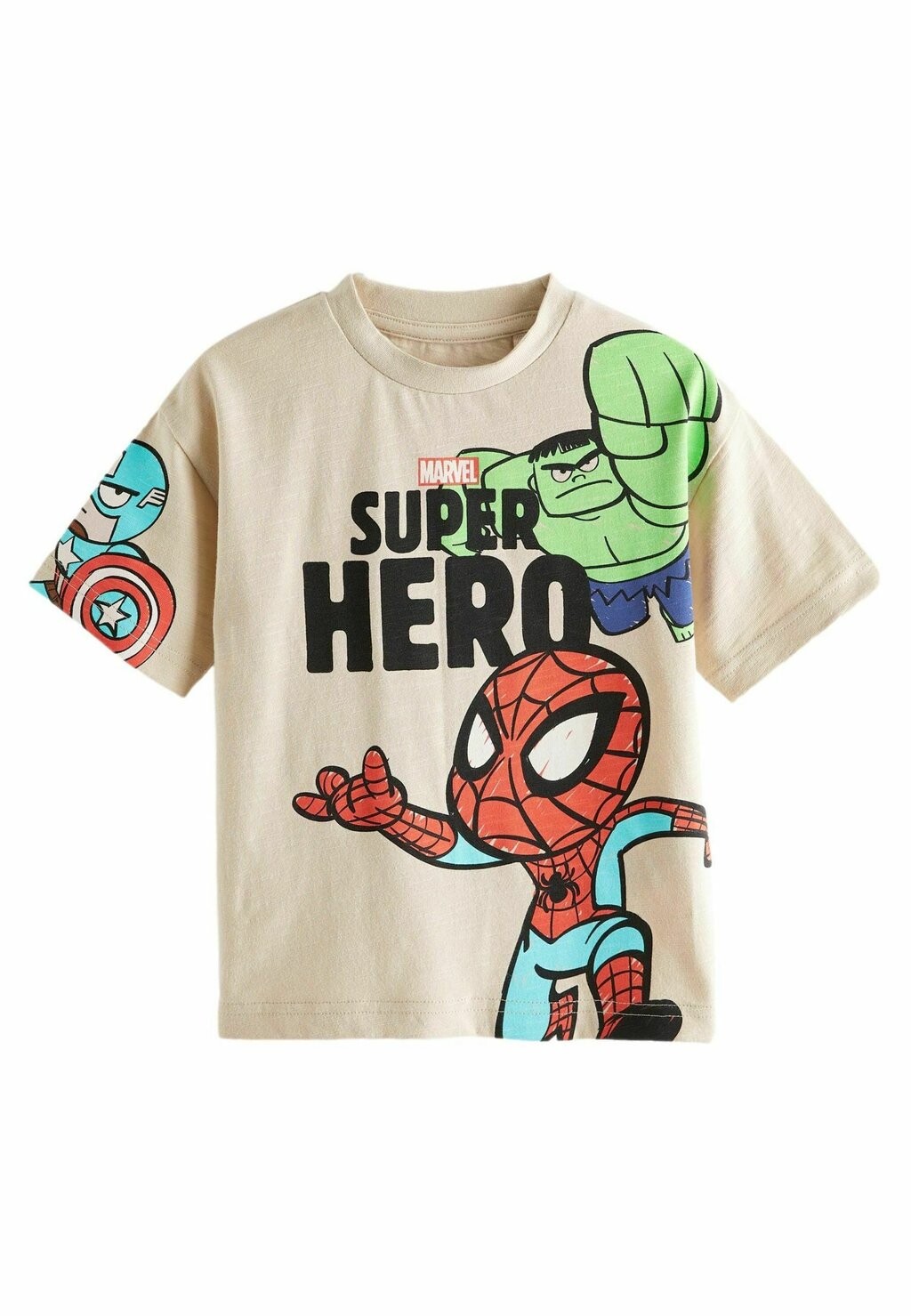 

Футболка с принтом MARVEL SUPERHERO SHORT SLEEVE REGULAR FIT Next, цвет ecru