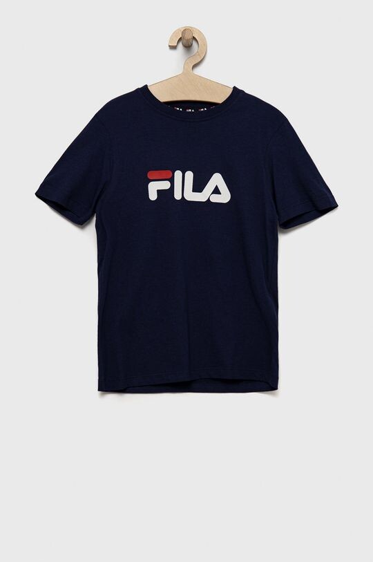 Детская хлопковая футболка Fila, темно-синий детская юбка fila темно синий