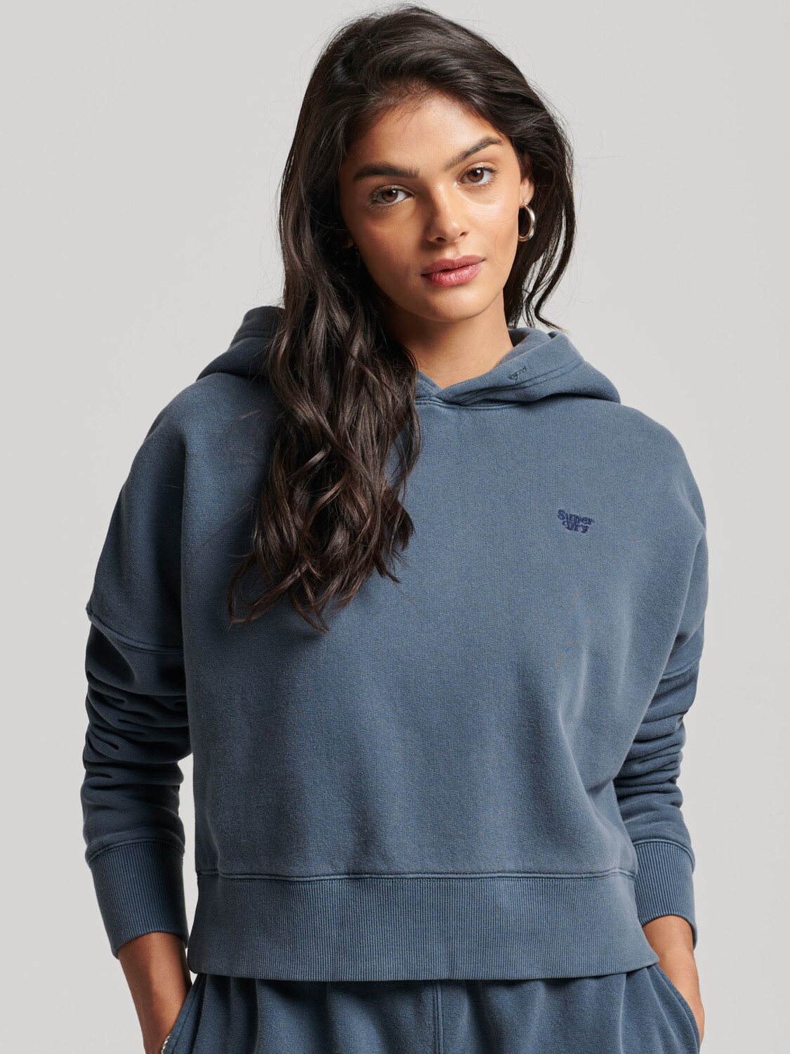 

Укороченная худи Superdry Wash, темно-синий Eclipse