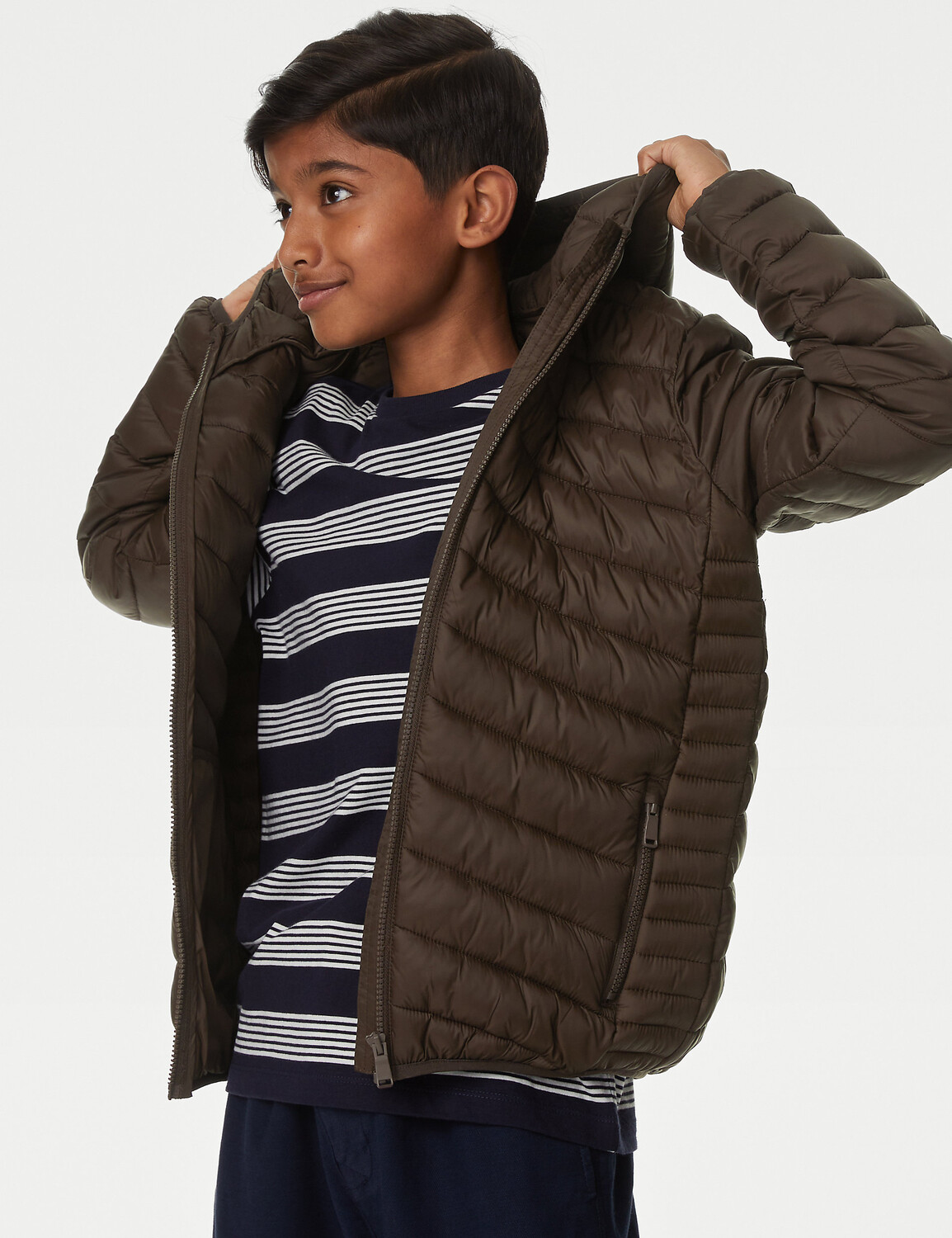

Легкая стеганая куртка Stormwear (6–16 лет) Marks & Spencer, коричневый
