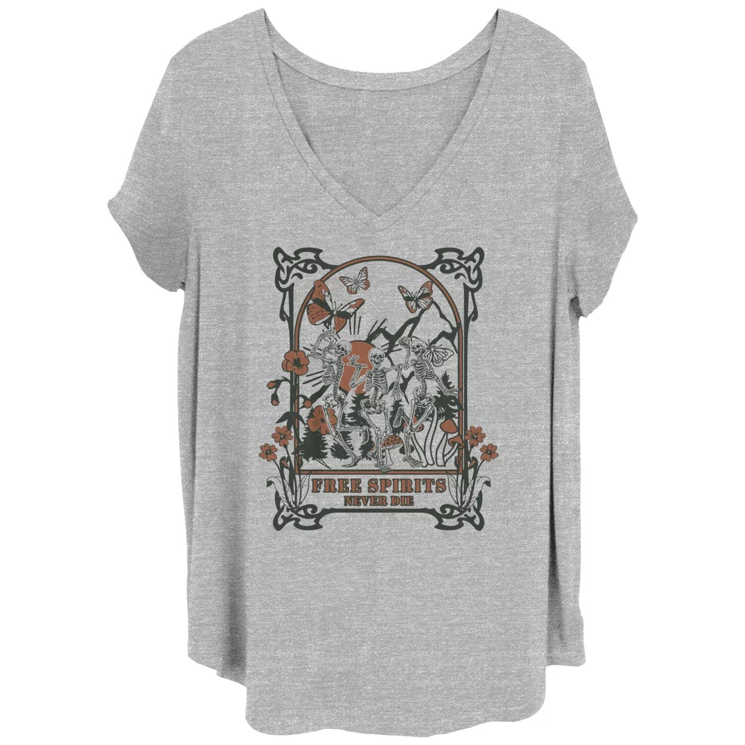 

Футболка Juniors' Plus Free Spirits Never Die Dancing Skeletons с рисунком Licensed Character