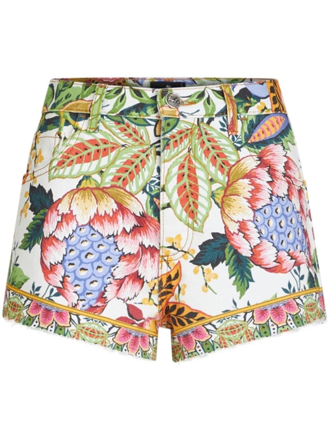 

ETRO джинсовые шорты с принтом Bouquet, зеленый