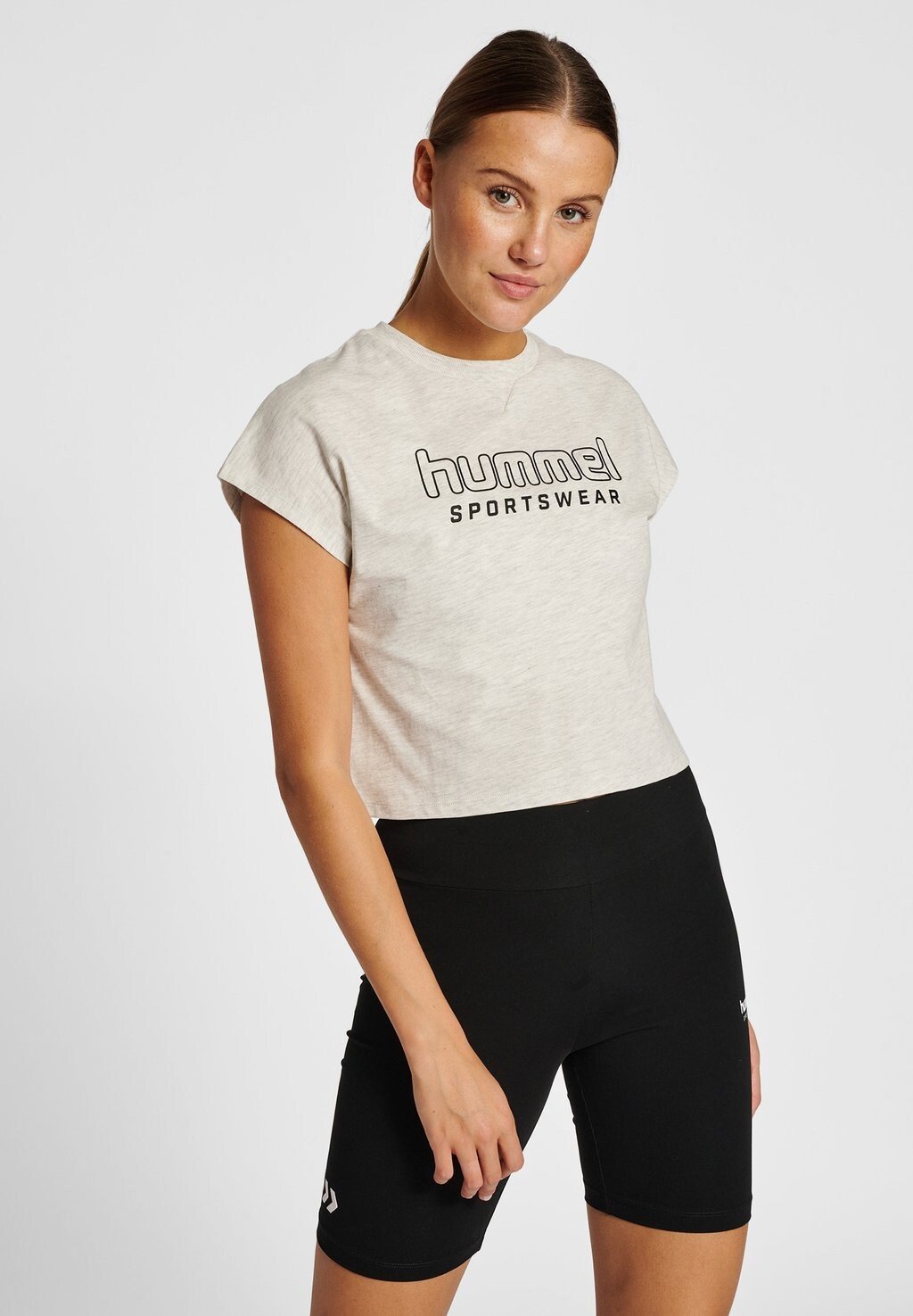 

Футболка с принтом LGC JUNE CROPPED Hummel, цвет tofu melange
