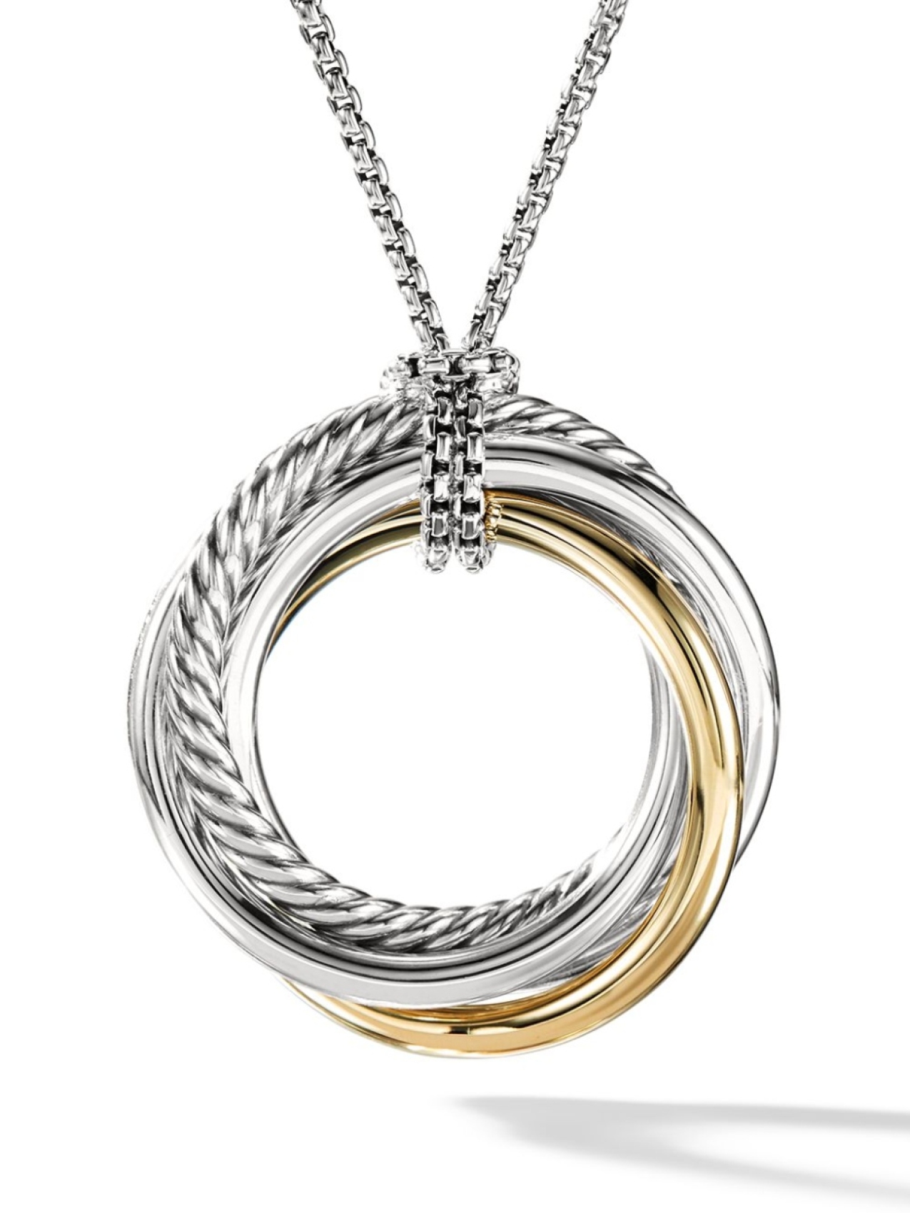 

Колье Crossover из желтого золота и серебра David Yurman, серебряный