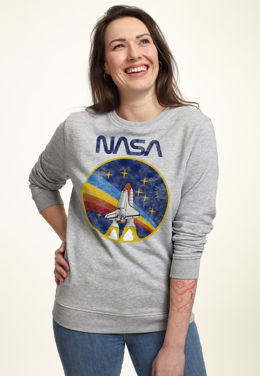 

Толстовка NASA ROCKET Henry Tiger, цвет Mottled Light Grey