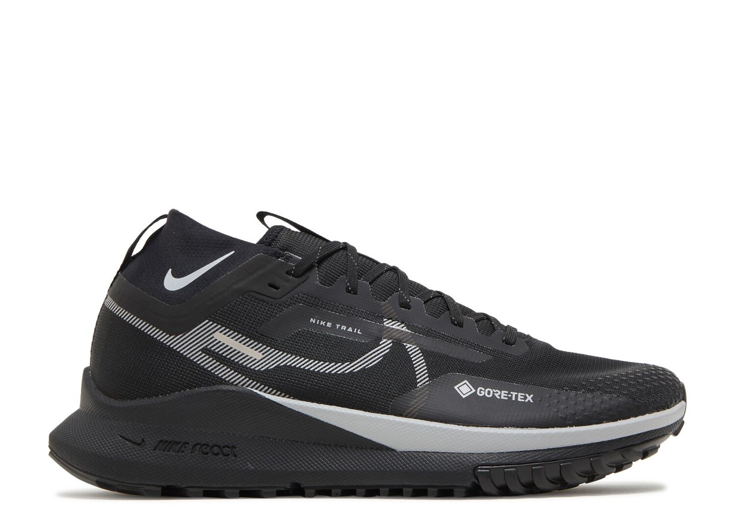 

Кроссовки Nike React Pegasus Trail 4 Gore-Tex 'Black Reflect Silver', черный