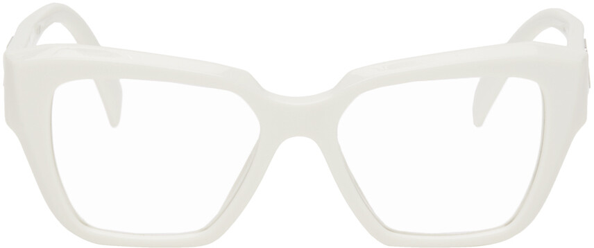 

Белые очки «кошачий глаз» Prada Eyewear