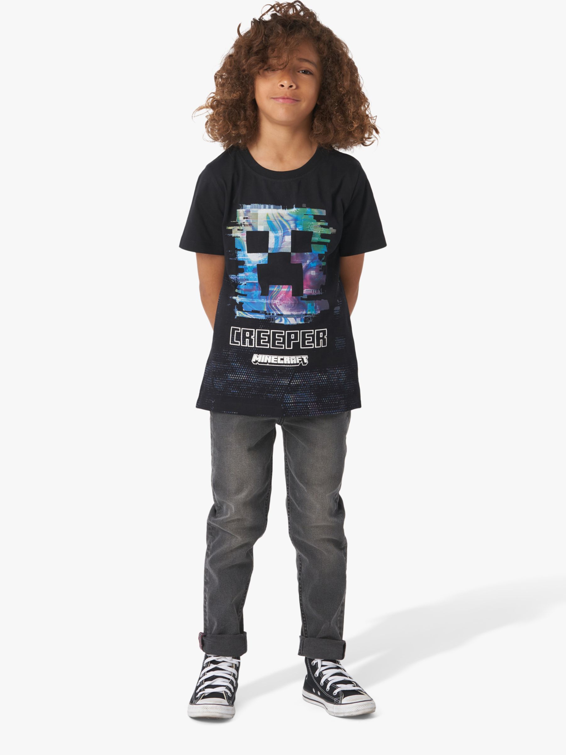 Детская футболка Creeper Minecraft Angel & Rocket, черный эмси кружка minecraft creeper heat change mug