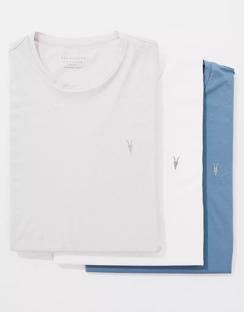Комплект из трех футболок AllSaints Tonic разного цвета с круглым вырезом