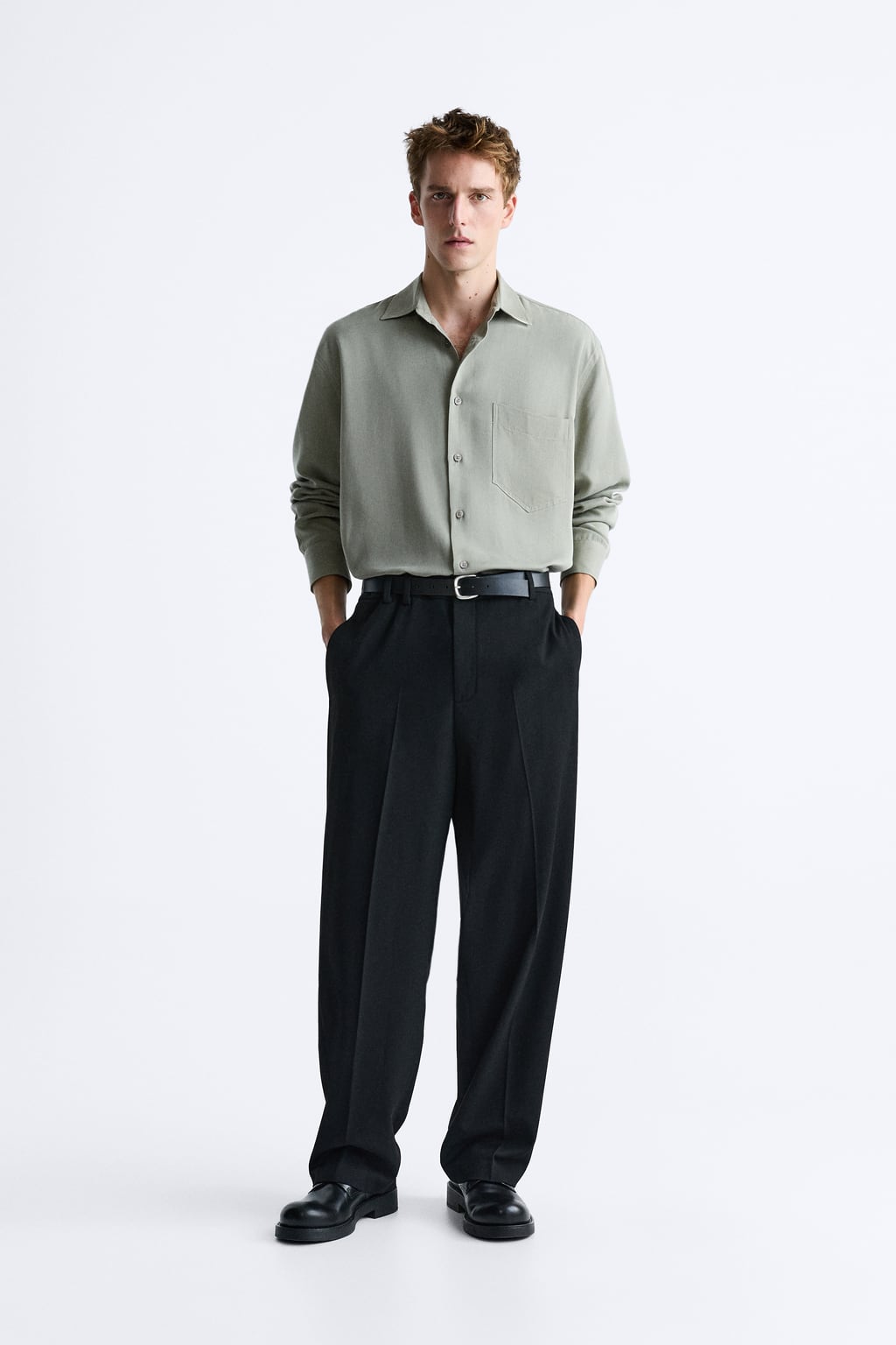 

Рубашка из лиоцелла ZARA, серый