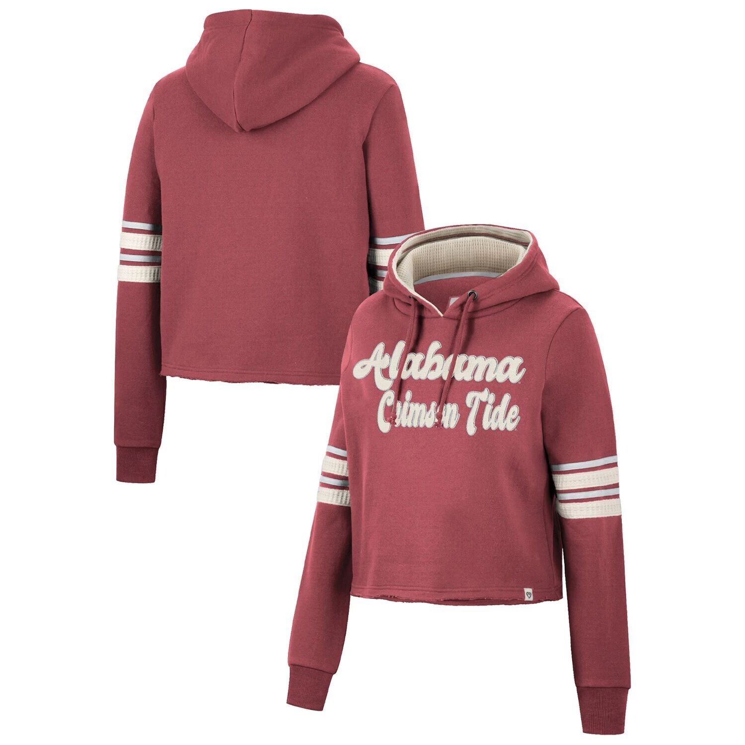 

Женский укороченный пуловер с капюшоном в стиле ретро Colosseum Crimson Alabama Crimson Tide Colosseum