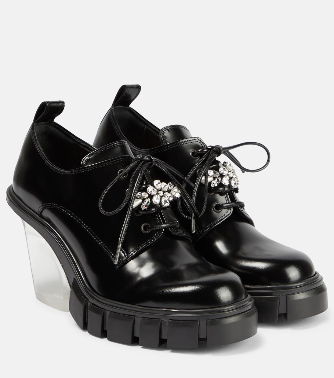 

Декорированные кожаные туфли дерби Simone Rocha, черный