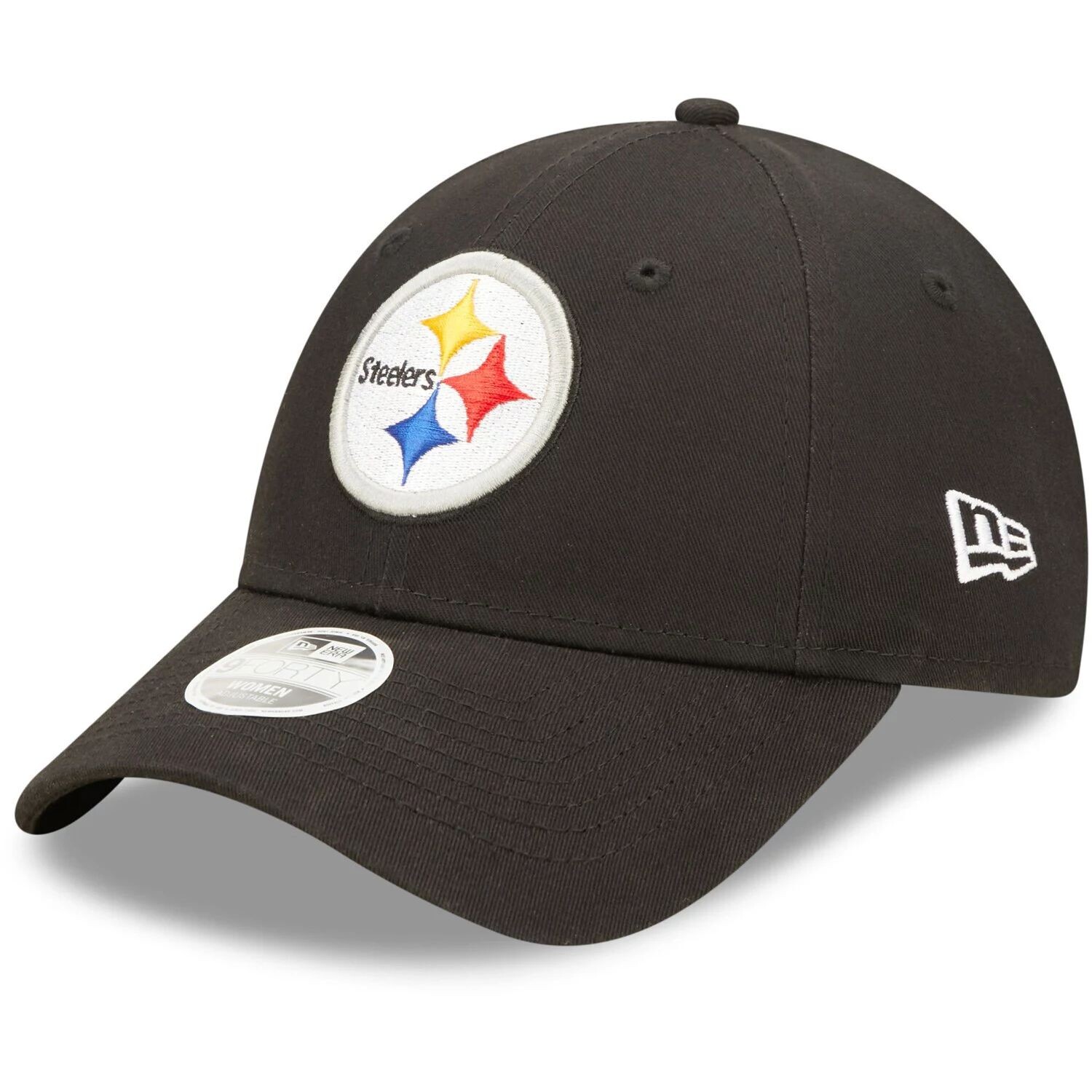 

Женская черная регулируемая кепка New Era Pittsburgh Steelers Simple 9FORTY New Era