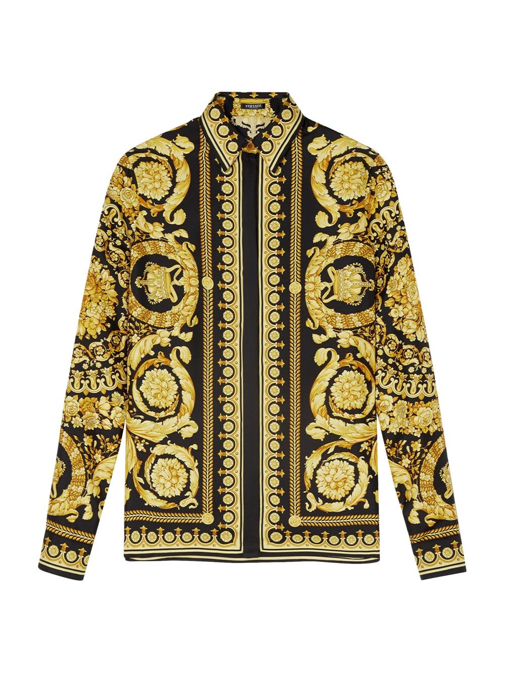 

Шелковая блузка в стиле барокко Versace, черный