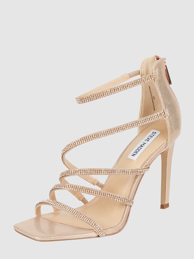 

Босоножки со стразами модель "Икра" Steve Madden, розовое золото