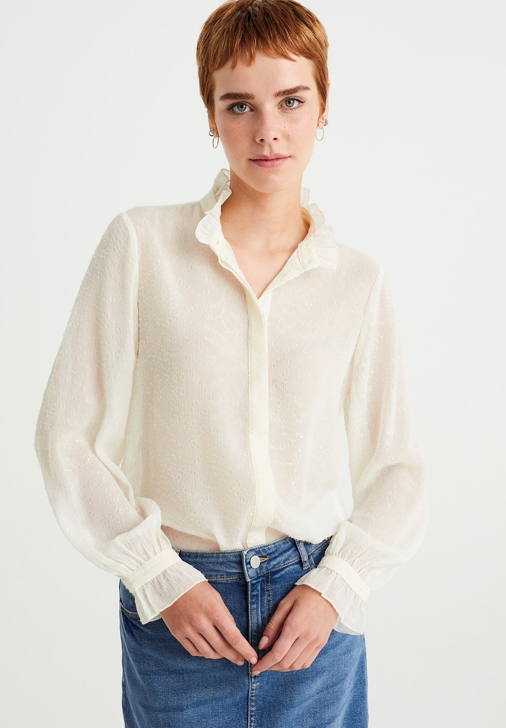 Блузка-рубашка WE Fashion, цвет white