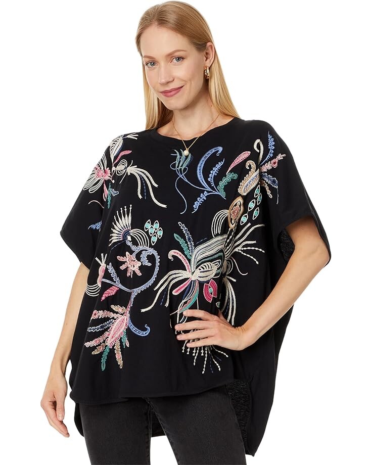 

Футболка Johnny Was Jersey Poncho Tee, черный