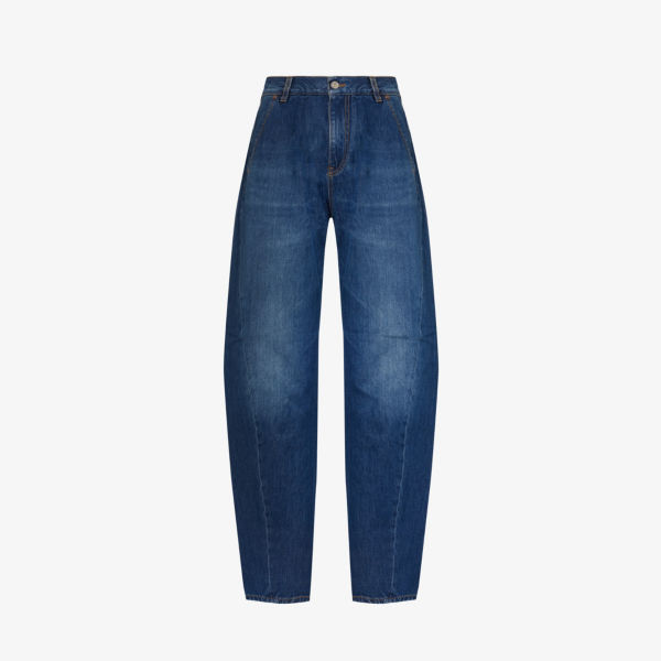 Широкие джинсы с высокой талией Victoria Beckham, цвет dark vintage wash