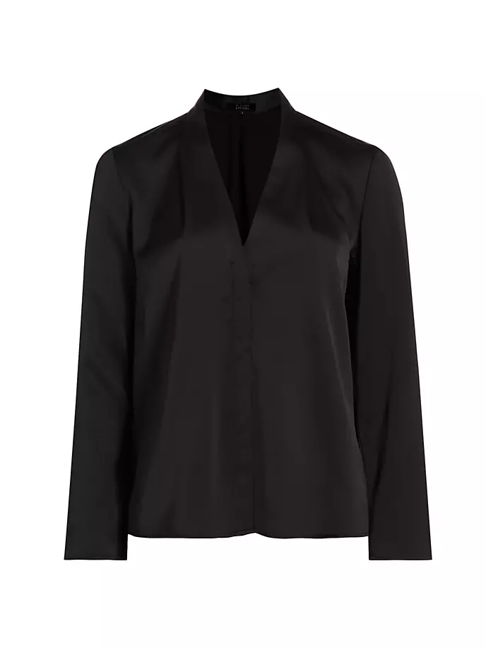 Атласная блузка с длинными рукавами If Only Studio, черный