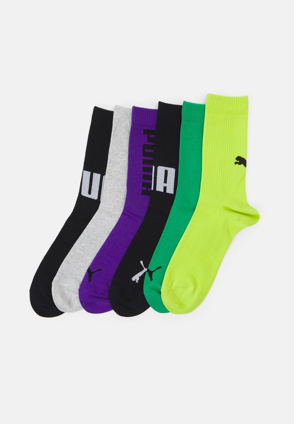 

Спортивные носки НАБОР BIG LOGO CREW UNISEX, 6 шт. Puma, цвет green/purple