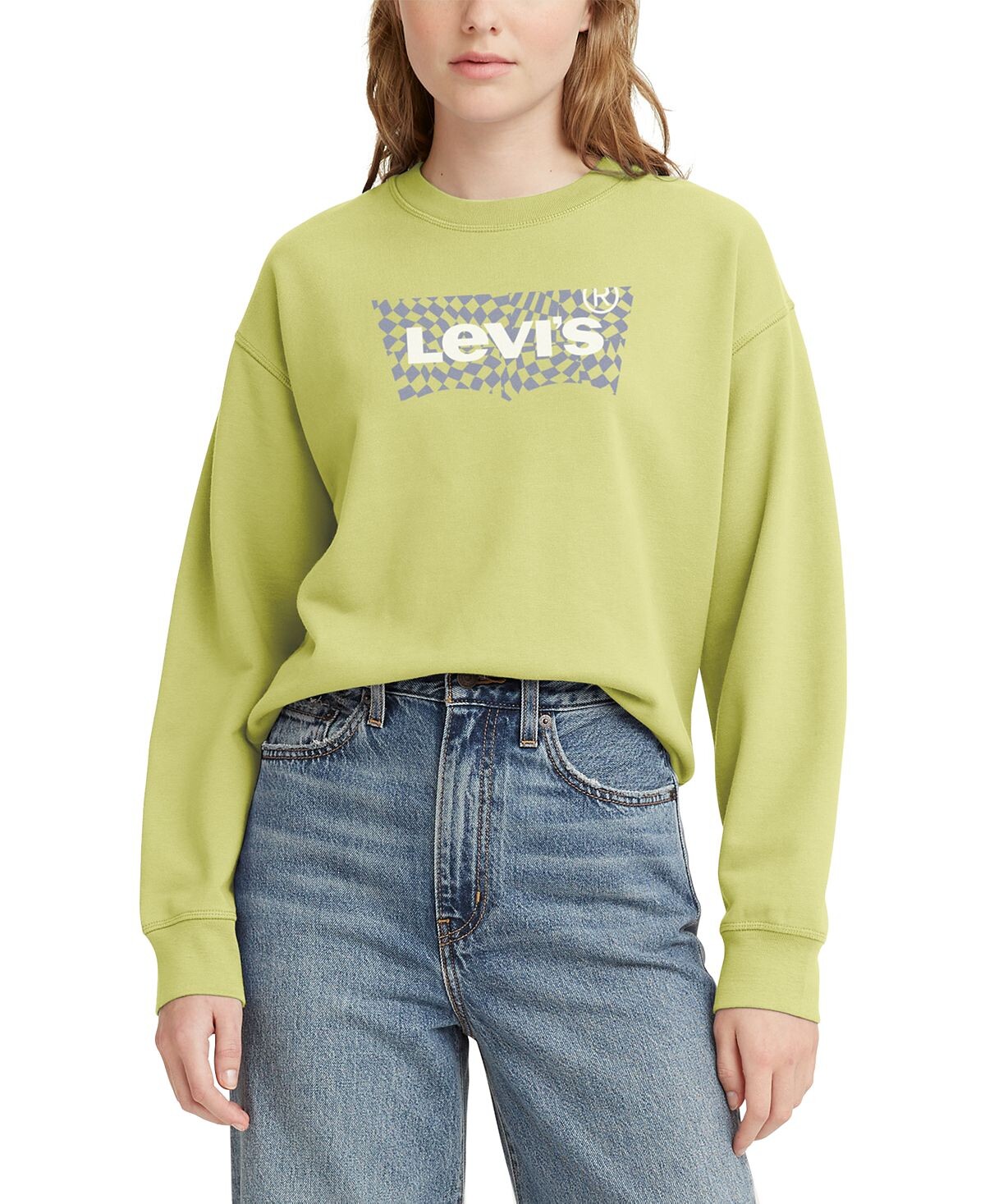 

Женский удобный флисовый свитшот с круглым вырезом и логотипом Levi's
