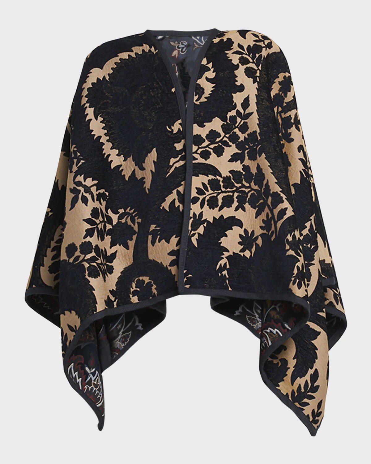 

Двусторонняя жаккардовая накидка с цветочным принтом Etro, цвет Multicolour On Blue Base
