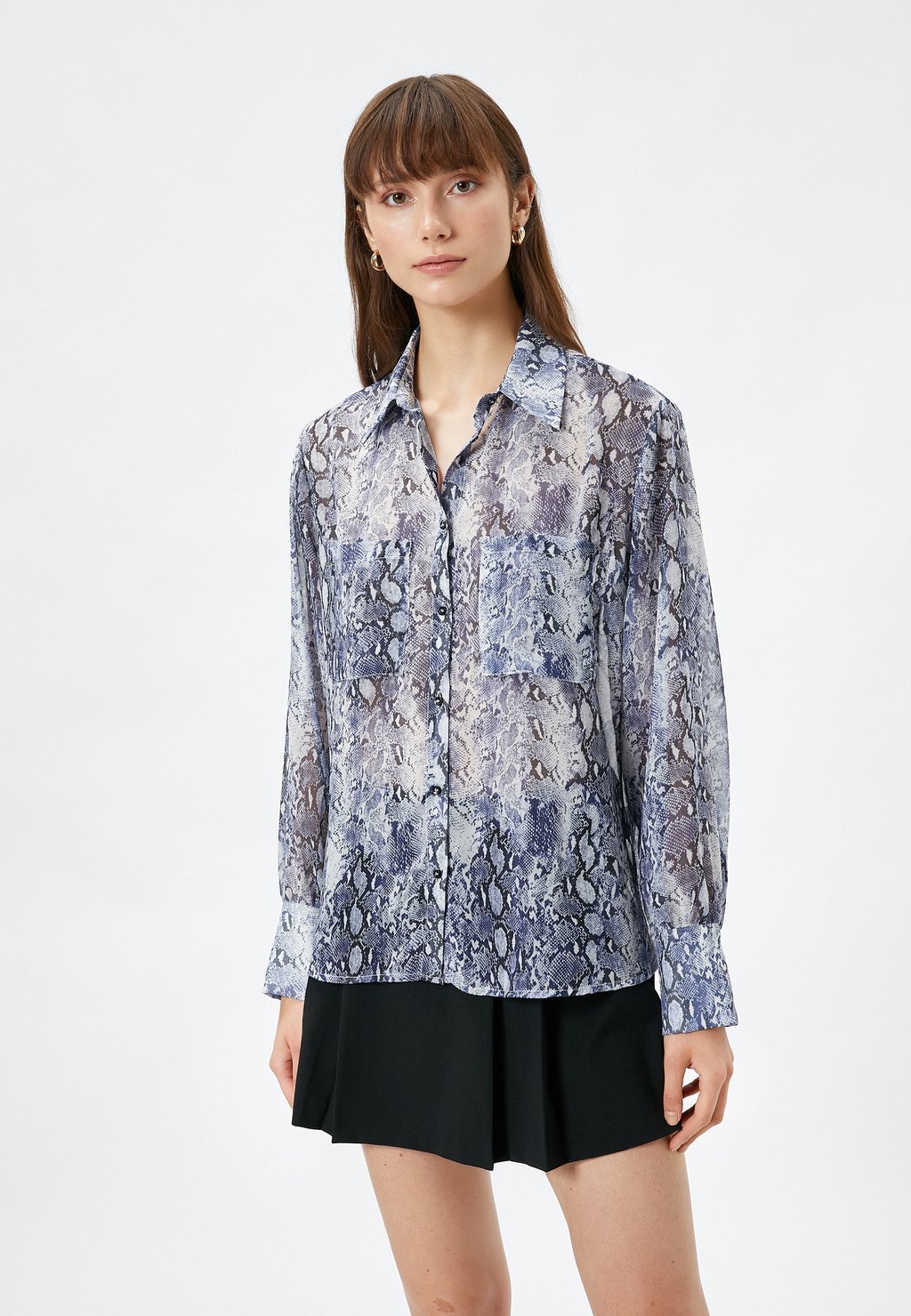 Рубашка LONG SLEEVE POCKET DETAIL Koton, вереск темно-синий чиносы stretch esprit collection вереск темно синий