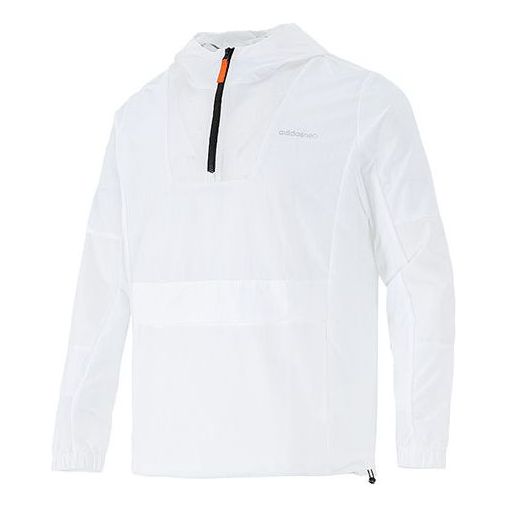 Куртка adidas neo Half Zipper Splicing Pullover Hooded Jacket White, мультиколор