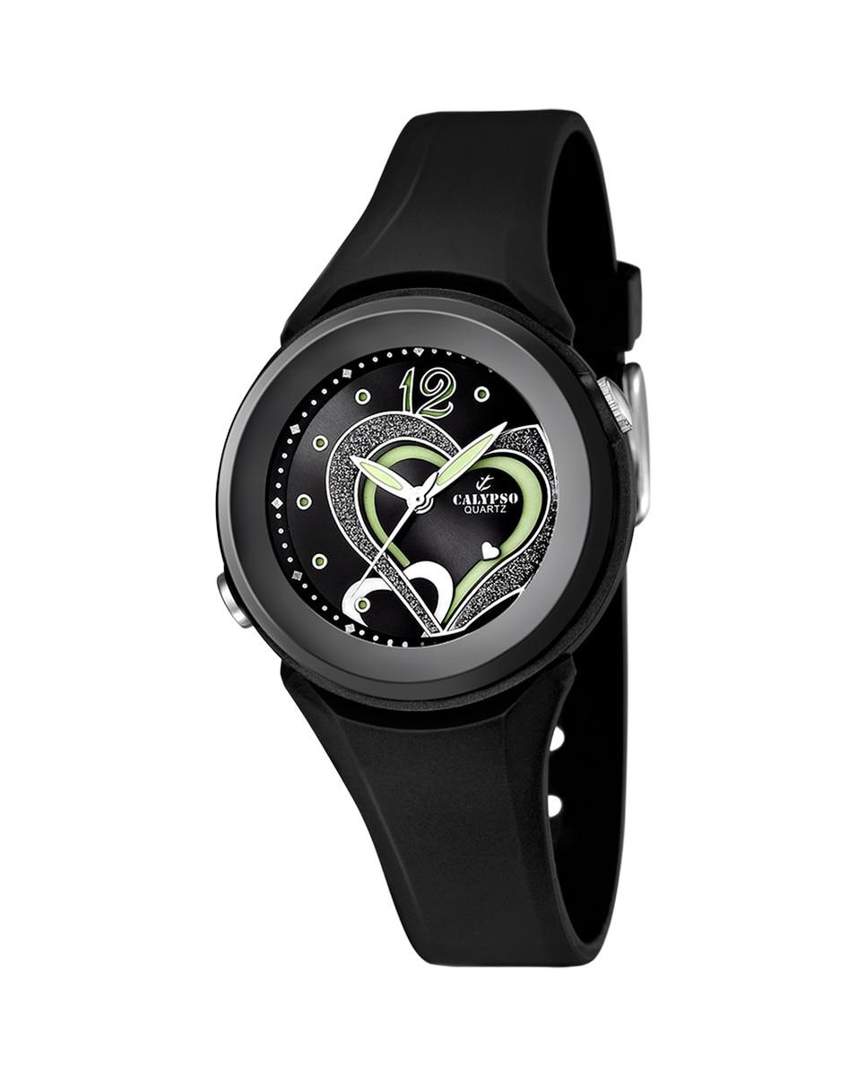 K5576/6 Модные женские часы из черного каучука Calypso, черный gm series gm s2100b 8aer женские часы из черного каучука casio черный
