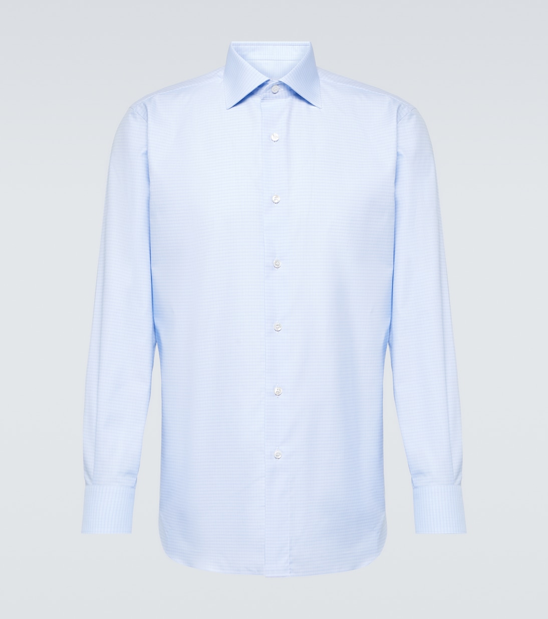Хлопковая оксфордская рубашка Brioni, синий