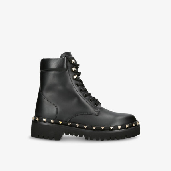 

Кожаные армейские ботинки Rockstud с заклепками Valentino Garavani, черный
