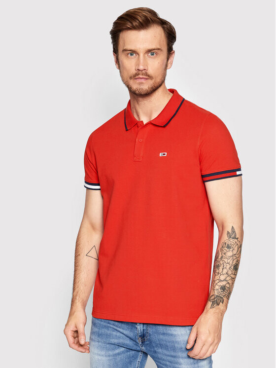 

Рубашка поло стандартного кроя Tommy Jeans, красный
