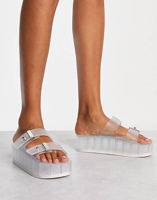 

Прозрачные сандалии на платформе с пряжкой ASOS DESIGN Finale