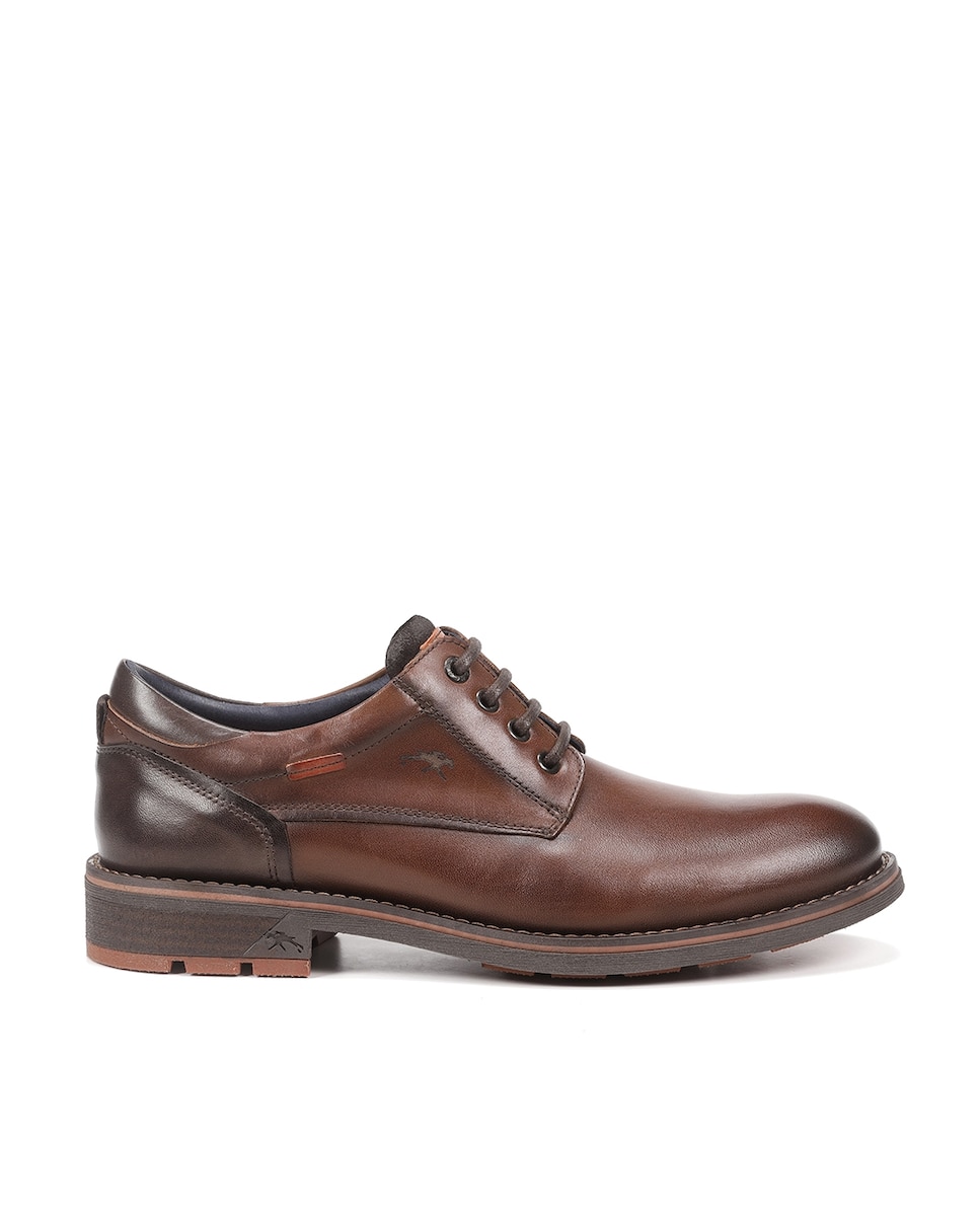 Мужские кожаные туфли на шнуровке среднего коричневого цвета Fluchos, коричневый