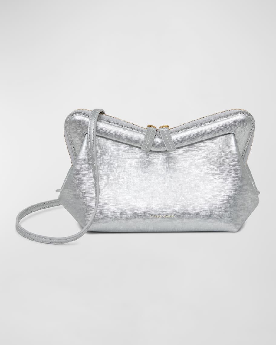 

Миниатюрная сумка через плечо из кожи с эффектом металлик Mansur Gavriel