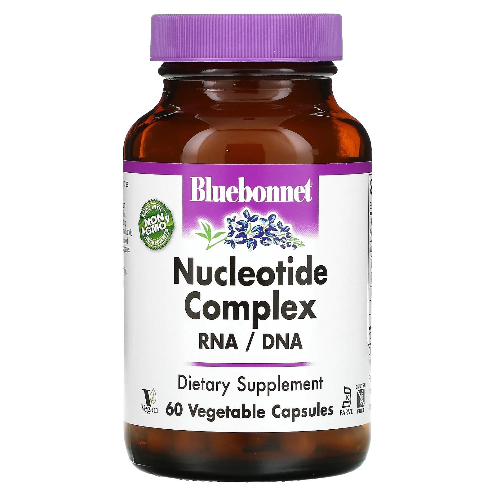 Bluebonnet Nutrition Комплекс нуклеотидов РНК/ДНК 60 капсул на растительной основе комплекс нуклеотидов nucleotide rna dnk 60 капсул bluebonnet nutrition