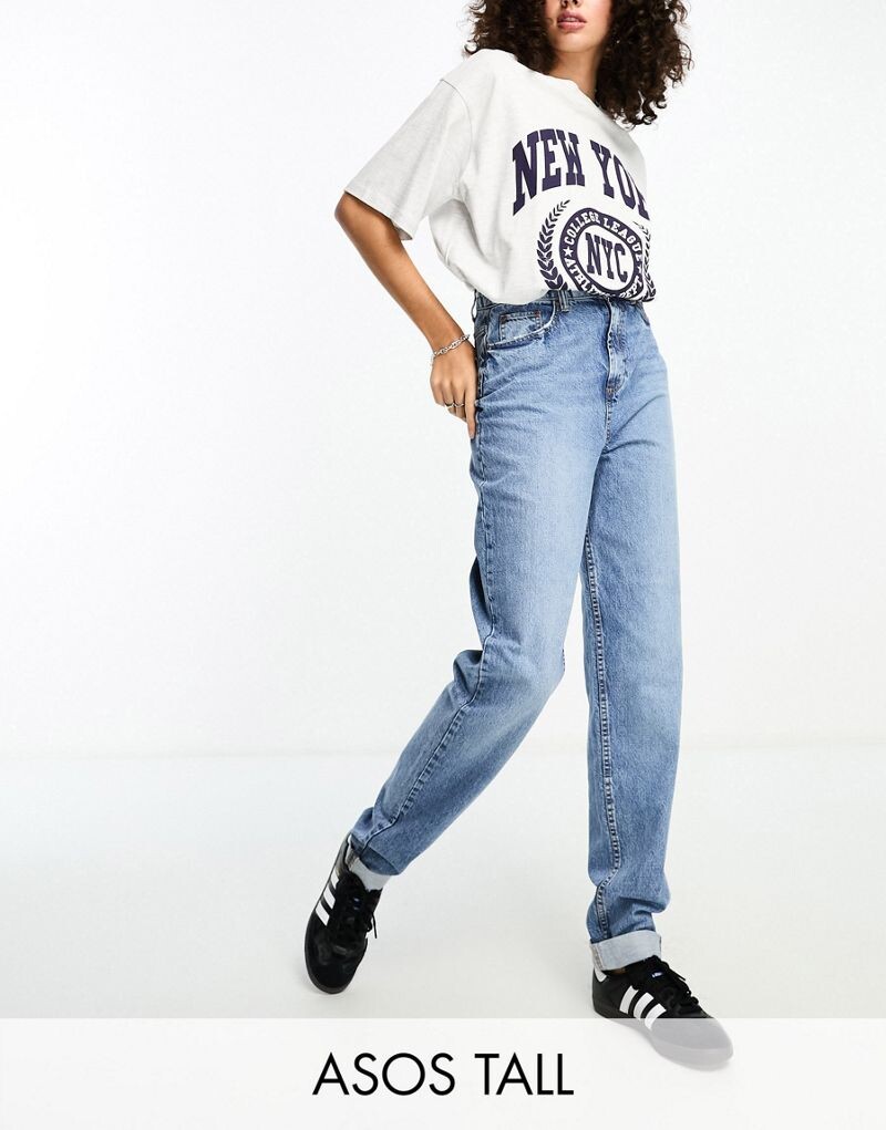 

Свободные синие джинсы для мамы ASOS DESIGN Tall