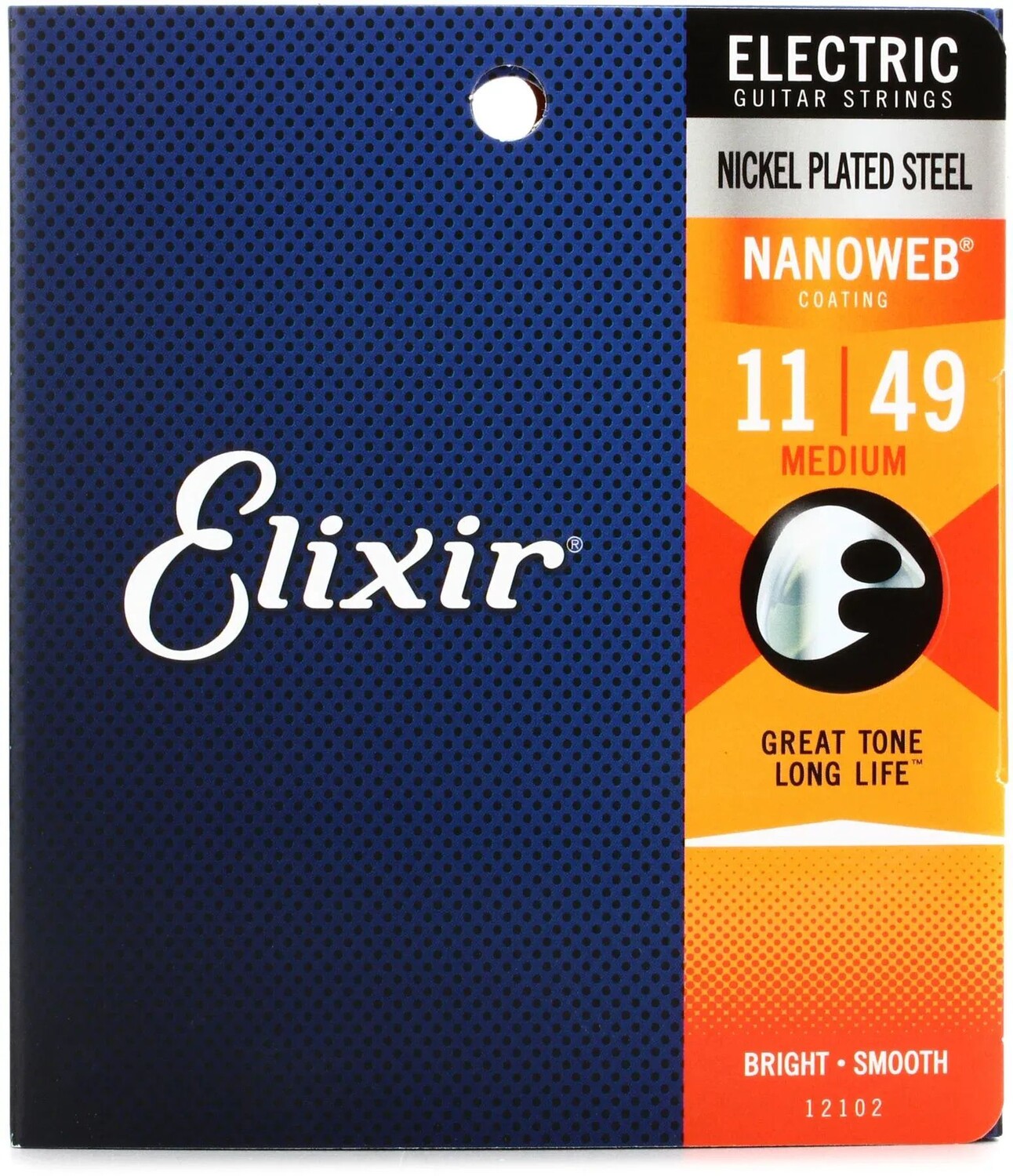 

Elixir Strings 12102 Струны для электрогитары Nanoweb — .011-.049, средние