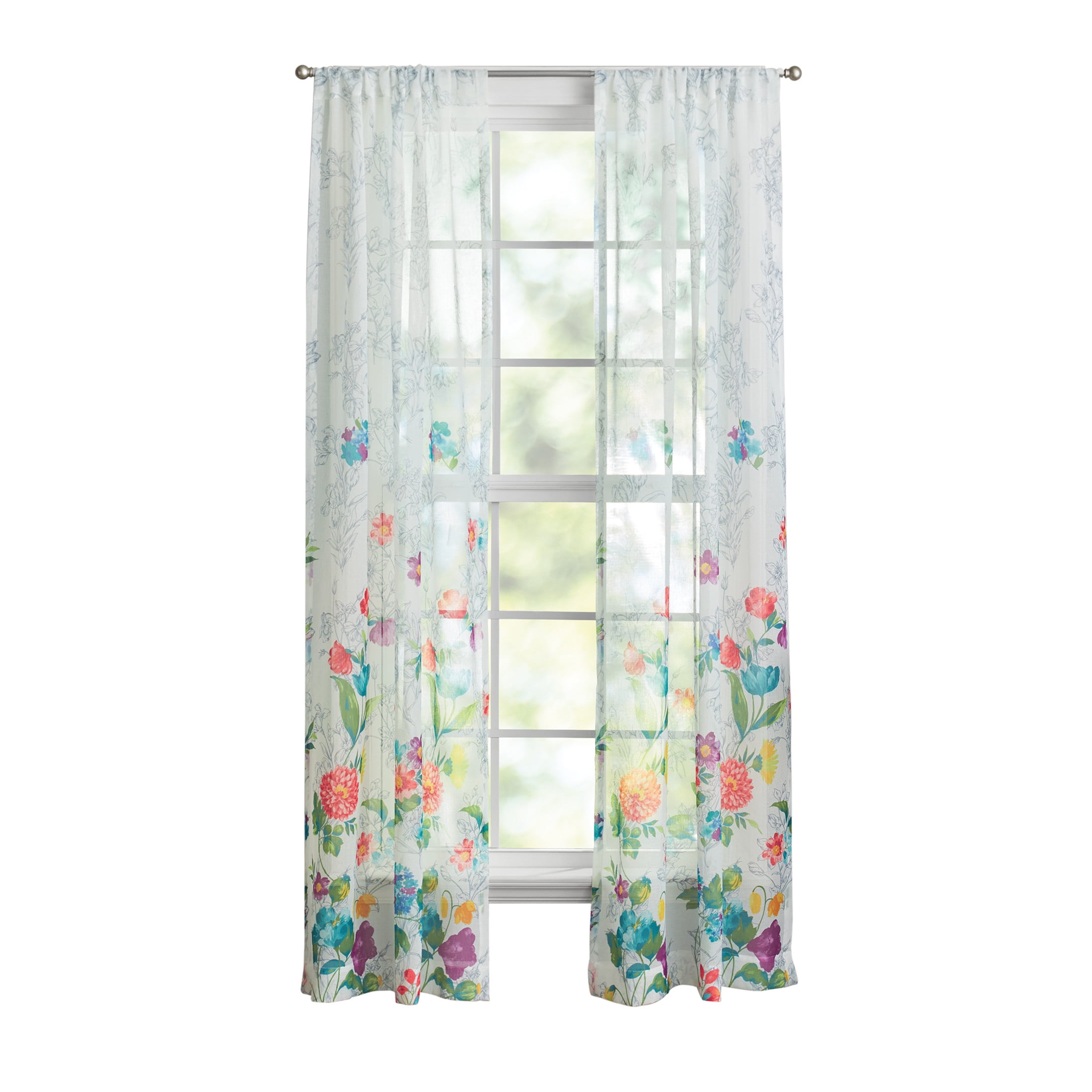 

Шторы The Pioneer Woman Blooming Bouquet 40 x 84 дюйма 2 шт, белый