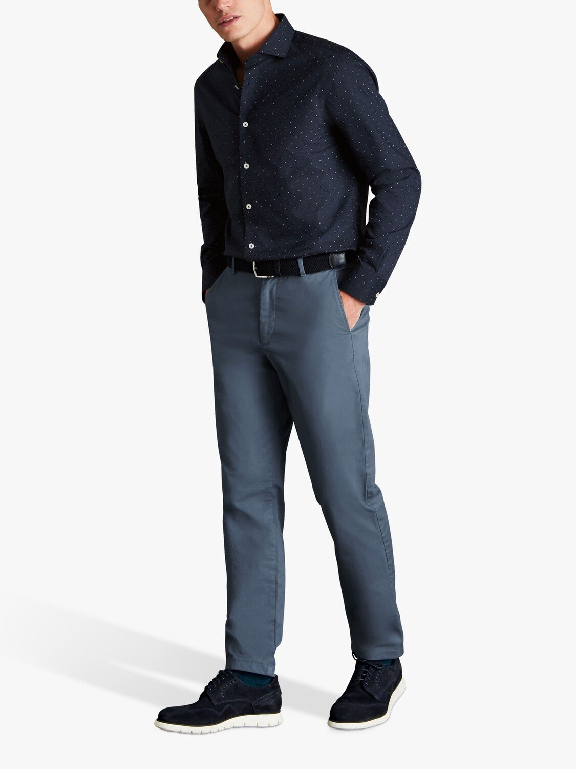 

Легкие брюки узкого кроя Charles Tyrwhitt, стальной синий