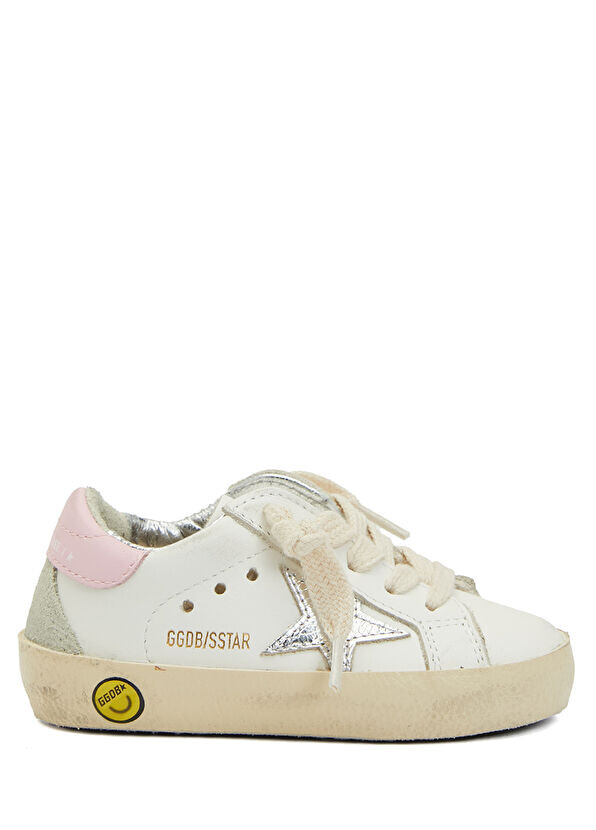 

Кожаные кроссовки для девочек с логотипом Star. Golden Goose, белый