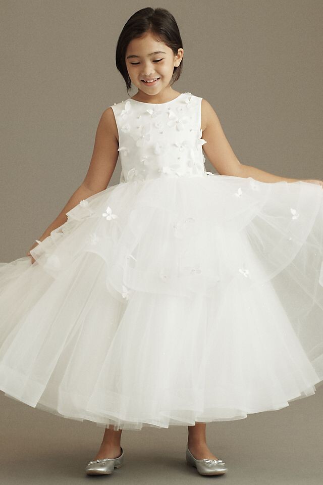 

Платье Princess Daliana Flower Girl с бабочками, белый